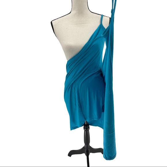 Moda International Women's Blue Wrap Swim Coverup Size Medium M - Picture 5 of 7